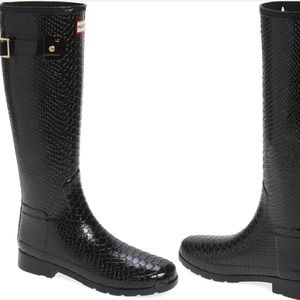 Original Embossed Refined Tall Waterproof Rain Boot NWT